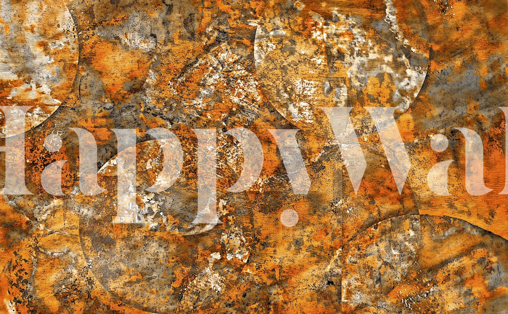 Papier peint texturé Mystic Rust avec des tons de terre chauds et un aspect métallique oxydé