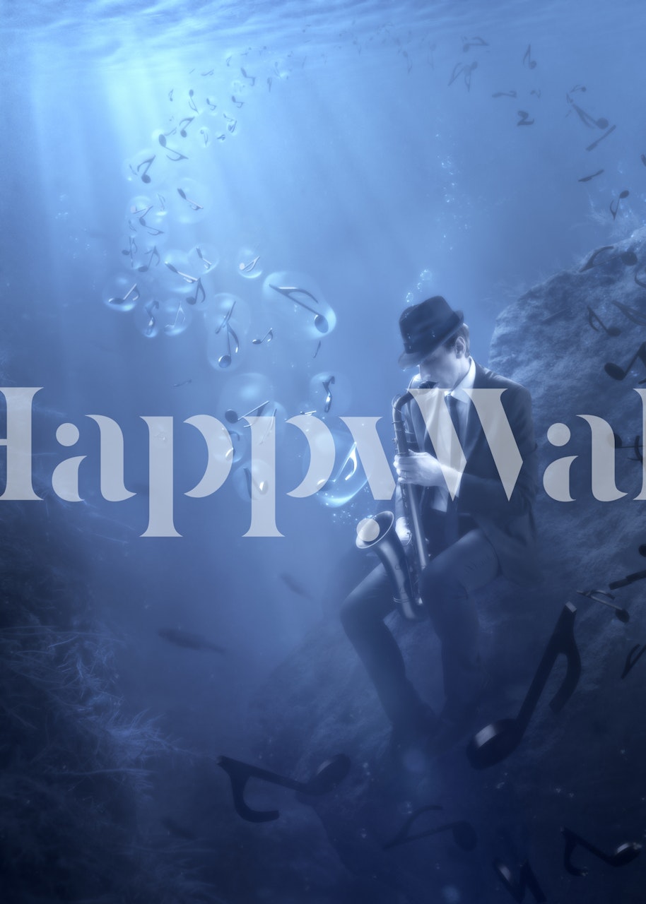Blues wallpaper with underwater musical theme