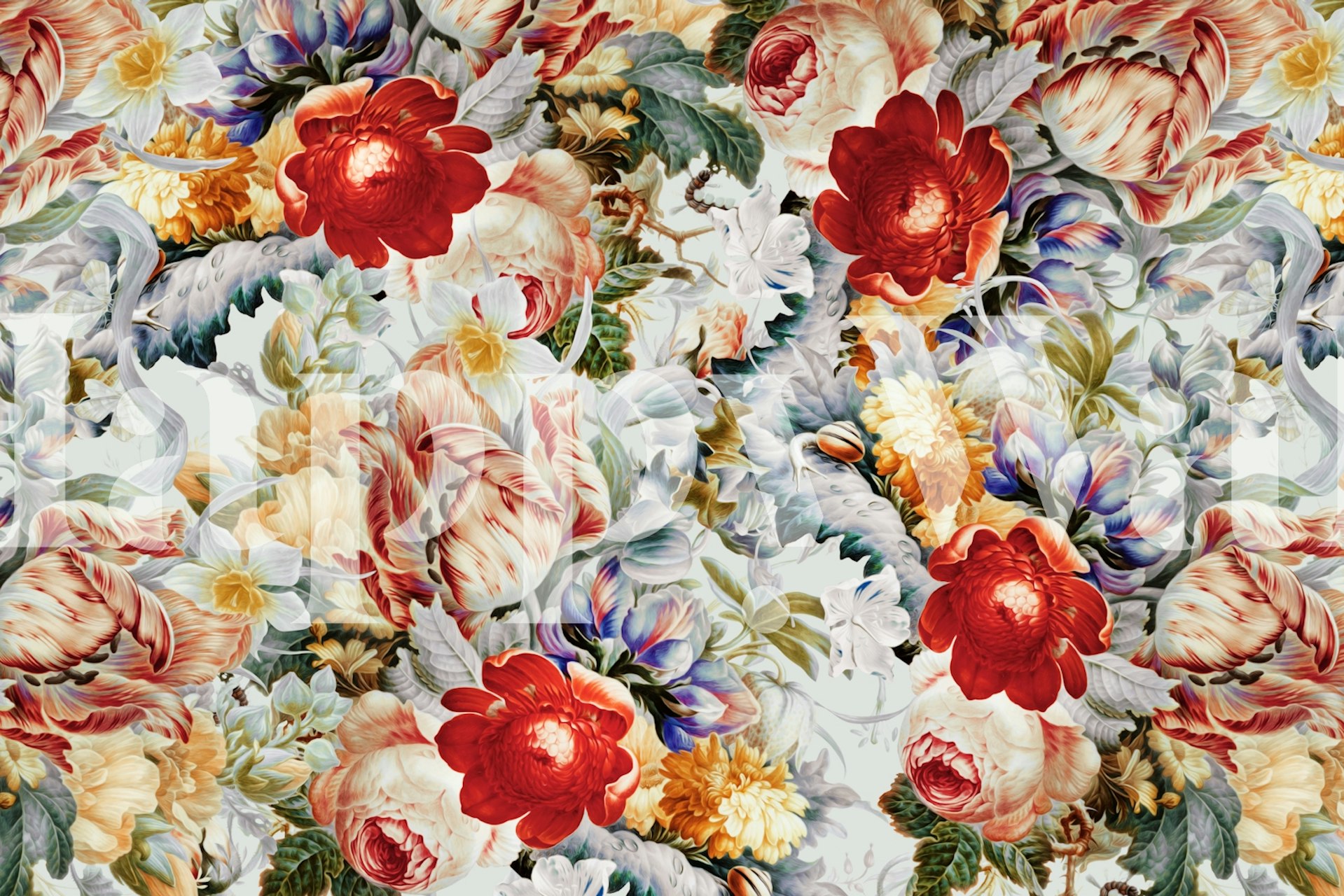 Glowing Florals-Summer wallpaper design in a room