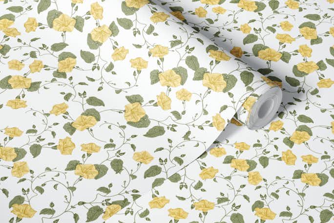 Enchanting Tendril Yellow Flowerswallpaper roll
