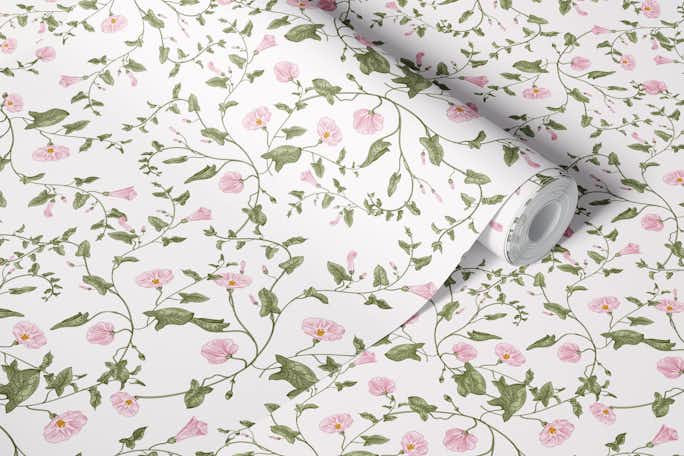 Enchanting Tendril Pink Flowerswallpaper roll