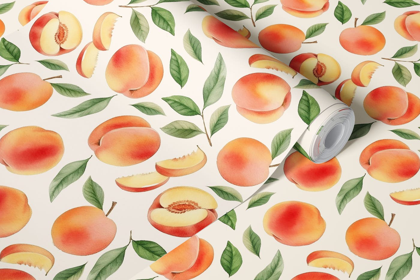 Watercolor Peach Dance wallpaper roll