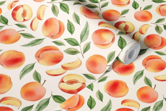 Watercolor Peach Dancewallpaper roll