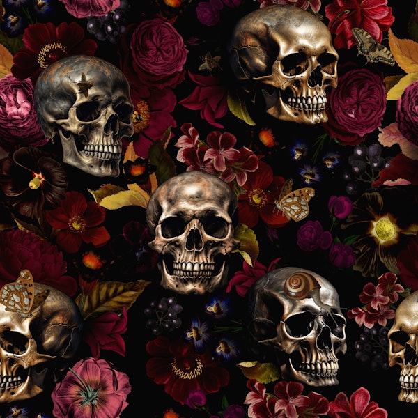 Moody Gothic Skulls Baroque Botanical Garden