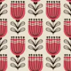2685 A - Scandinavian retro flowers pattern