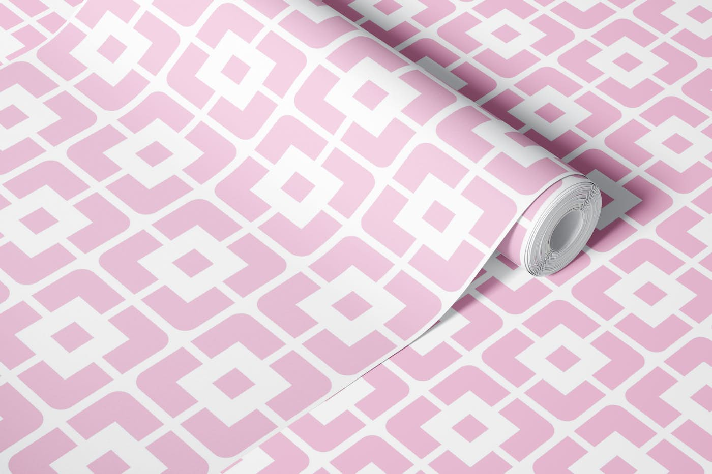 2678 B - pink square tiles wallpaper roll