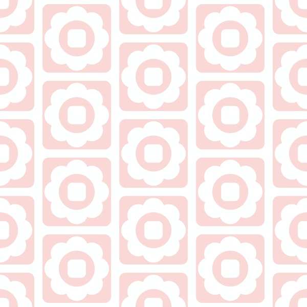 2689 A - pink floral tiles