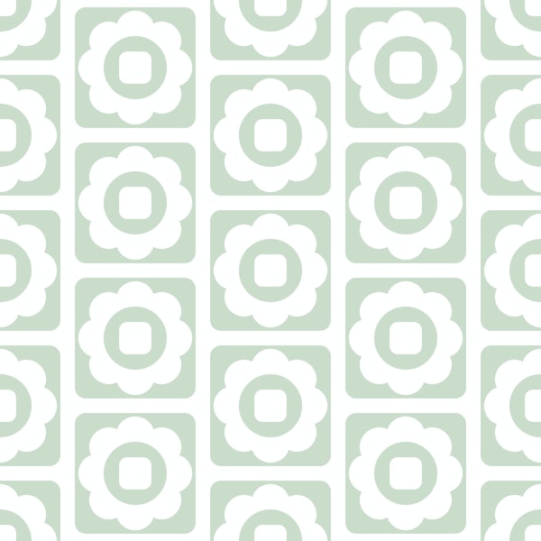 2689 C - sage floral tiles pattern