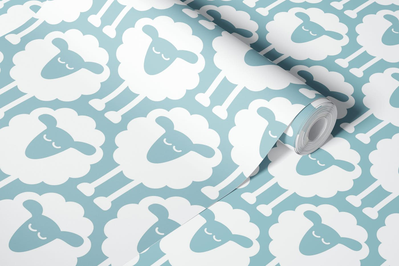 2693 A - sheep pattern, light grey wallpaper roll