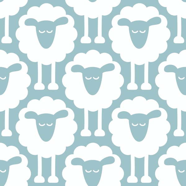 2693 A - sheep pattern, light grey