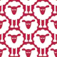 2693 C - red sheep pattern