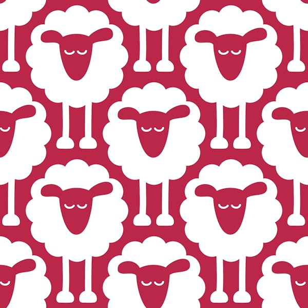 2693 C - red sheep pattern