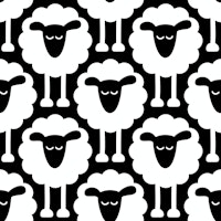2693 D - black and white sheep pattern papiers peint