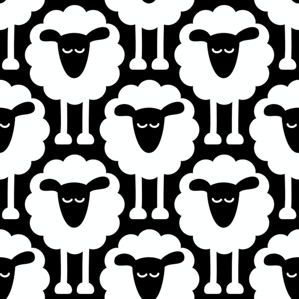 2693 D - black and white sheep pattern