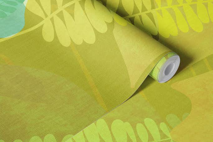 leaves green patternwallpaper roll