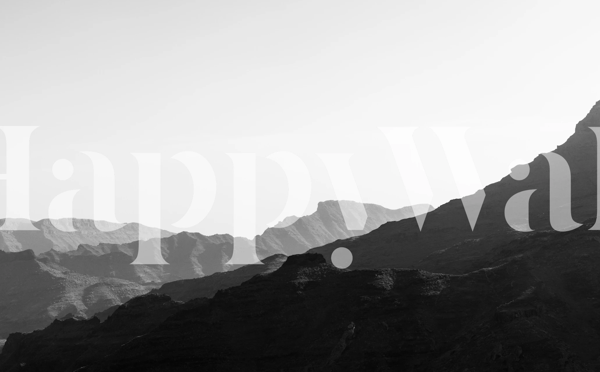 Black and white silhouette of mountain ranges wallpaper