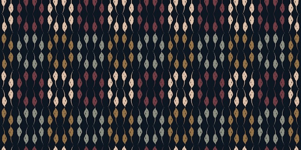 Vintage Geometric Flower Buds - Black