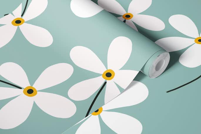 Spring Daisy Flower Pattern 1wallpaper roll
