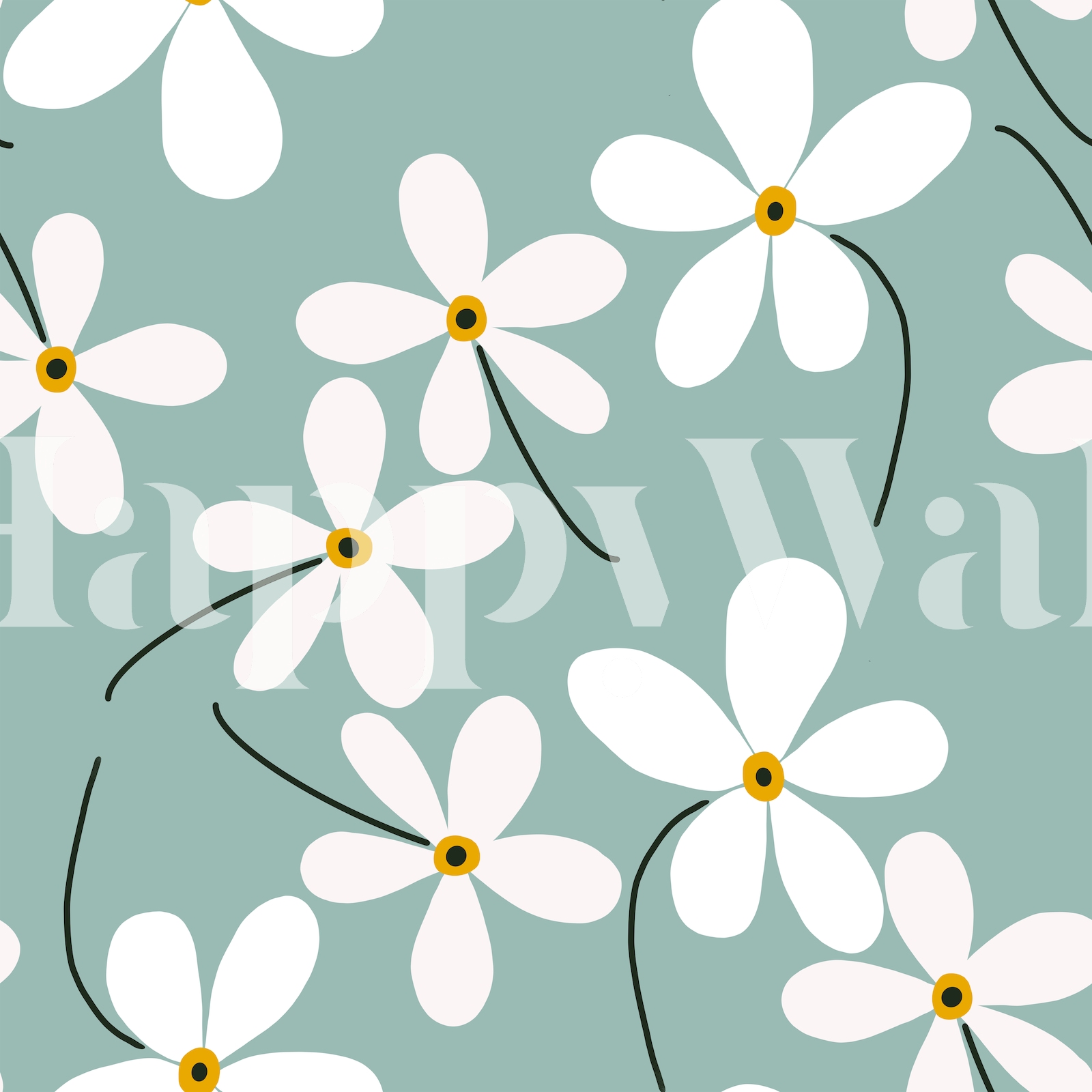 Spring Daisy Flower Pattern 1 wallpaper - Happywall