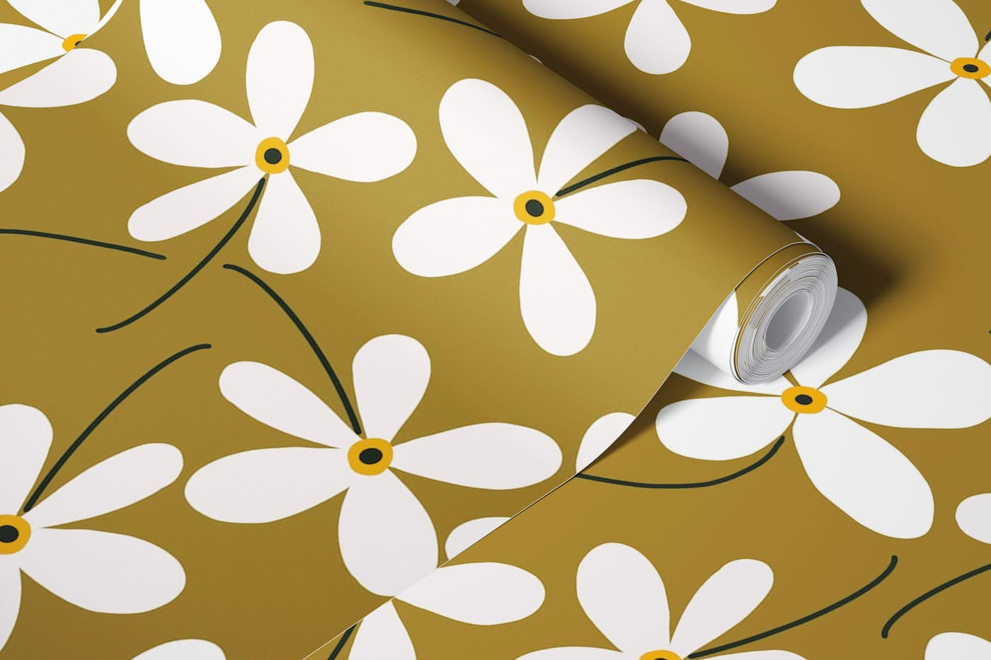 Spring Daisy Flower Pattern 2 wallpaper roll