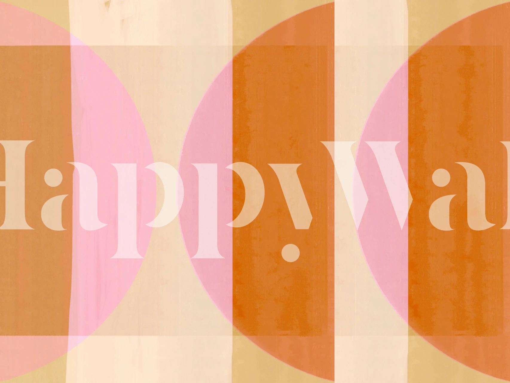 Warm Bauhaus inspired wall mural with geometric shapes in pastel and earthy tones