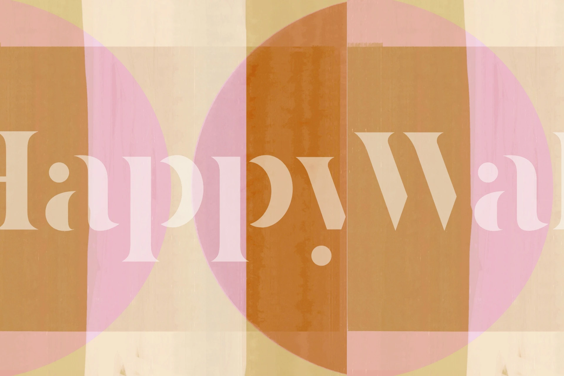 Warm Bauhaus-inspired wall mural featuring earthy tones and geometric shapes