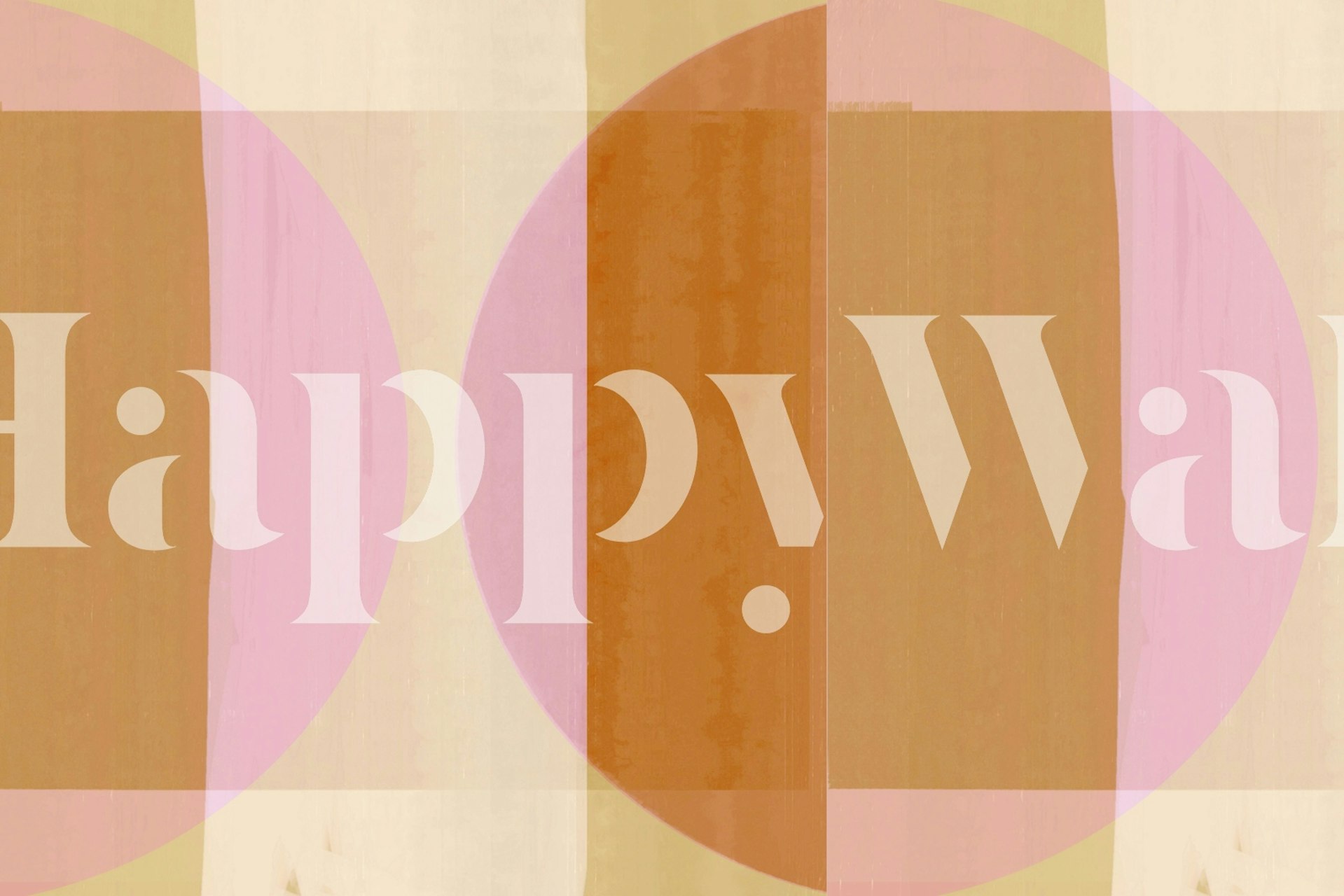 Warm Bauhaus-inspired wall mural featuring earthy tones and geometric shapes