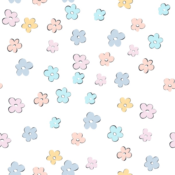 Cute Retro Daisies Pattern 2