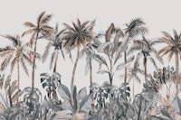 Tropical Island Palm Cove Moody Colors wallpaper