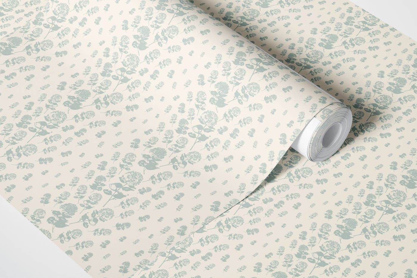 Floral Unforgettable Scent - cream + gray wallpaper roll