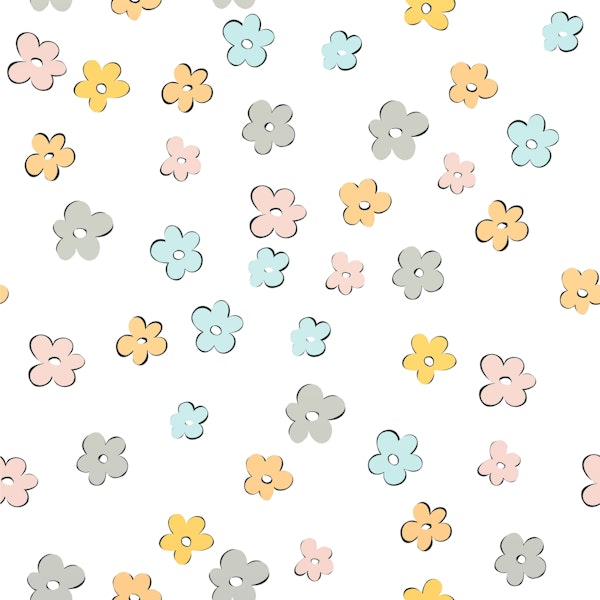 Cute Retro Daisies Pattern 4