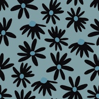 Retro Summer Night Daisies Pattern 1 ταπετσαρία