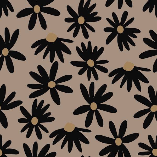 Retro Summer Night Daisies Pattern 2