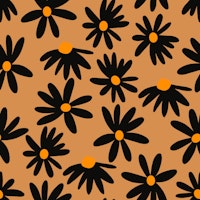 Retro Summer Night Daisies Pattern 3 ταπετσαρία