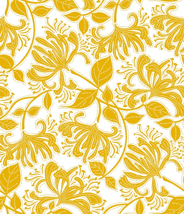 Honeysuckle stencil floral bumblebee yellow