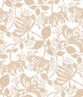 Honeysuckle stencil flowers wallpaper in wheat tapet
