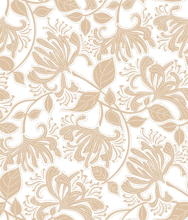 Honeysuckle stencil floral in wheat