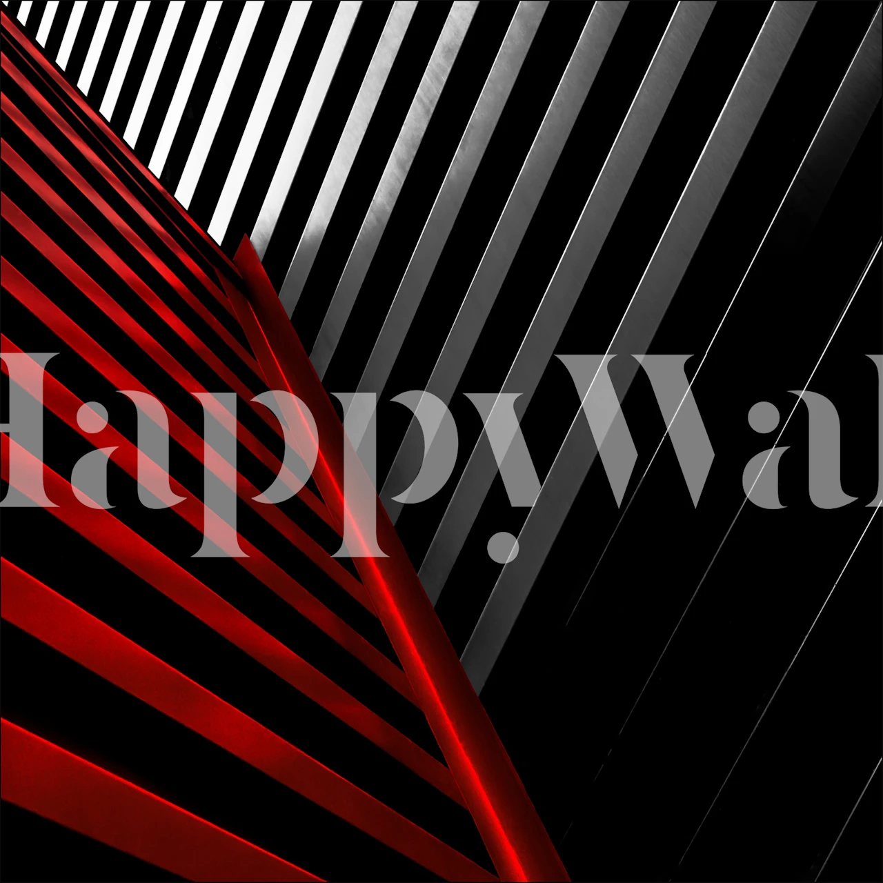 Silver and red wallpaper in a modern setting