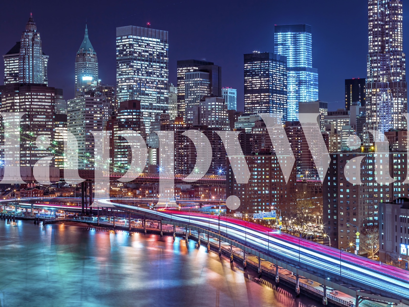 Illuminated Urban Nights Wallpaper - Happywall