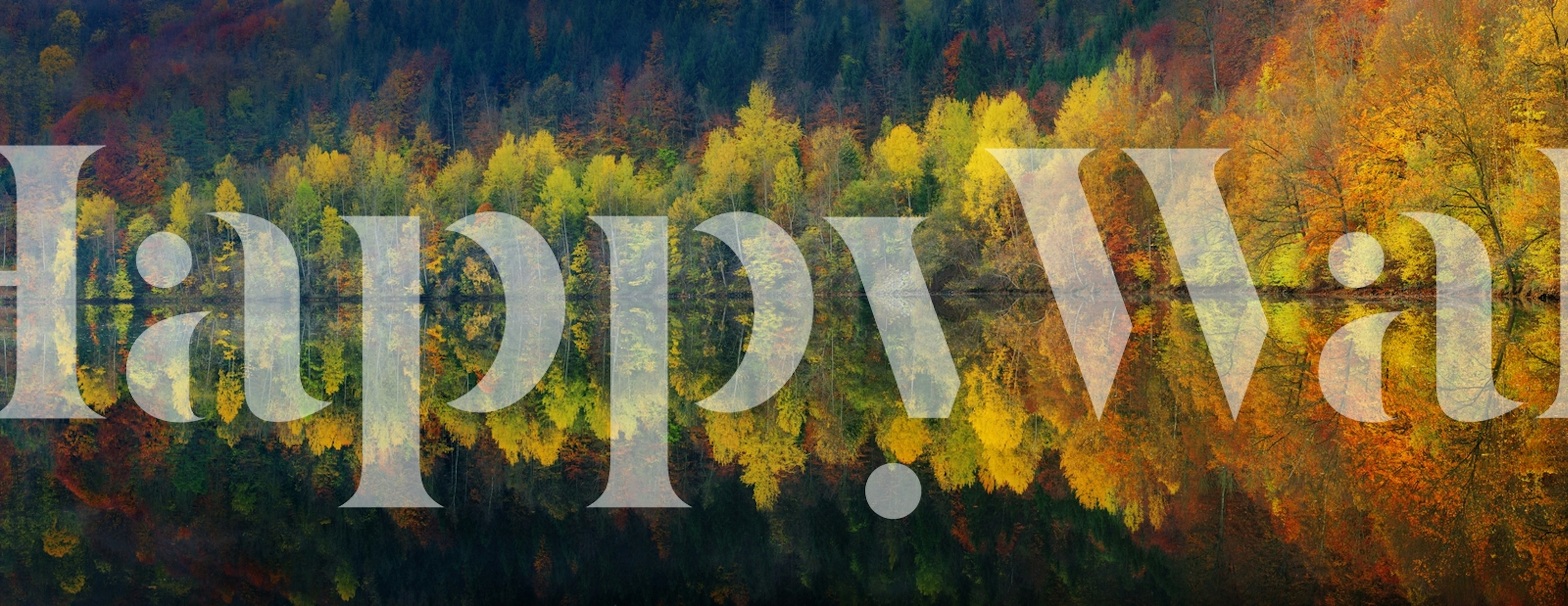 Autumnal wallpaper with colorful trees and reflections