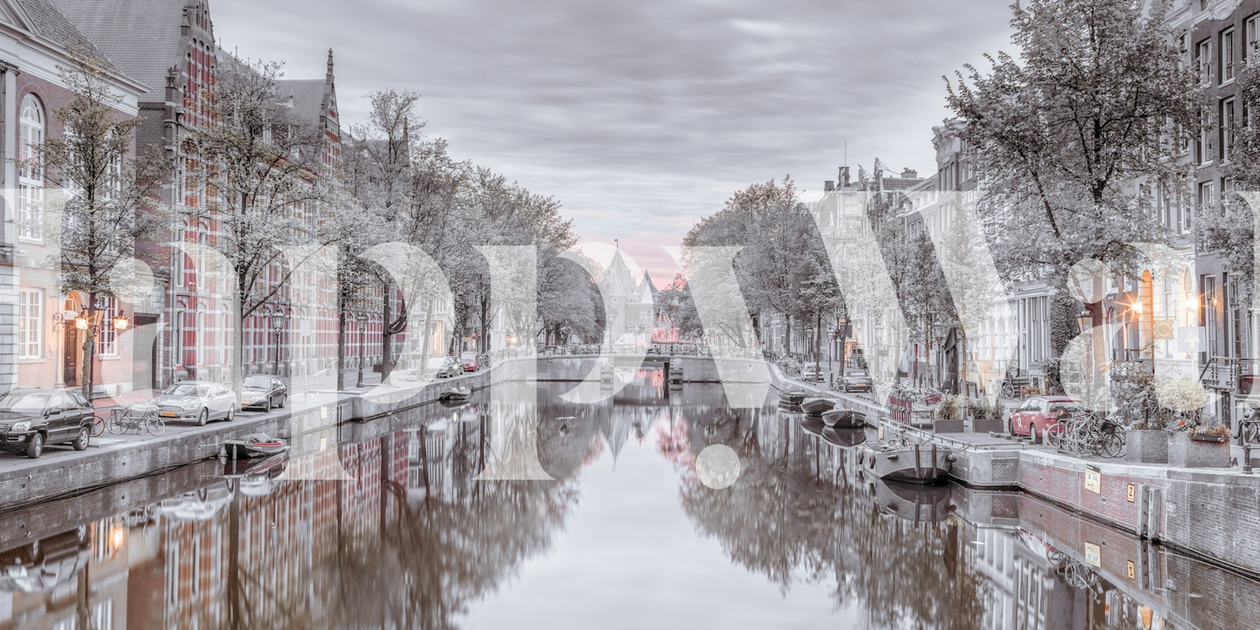 Charming Amsterdam Canal behang in een kamer