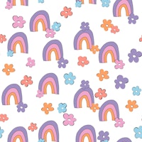 Rainbows and Daisies Pattern 1 tapet