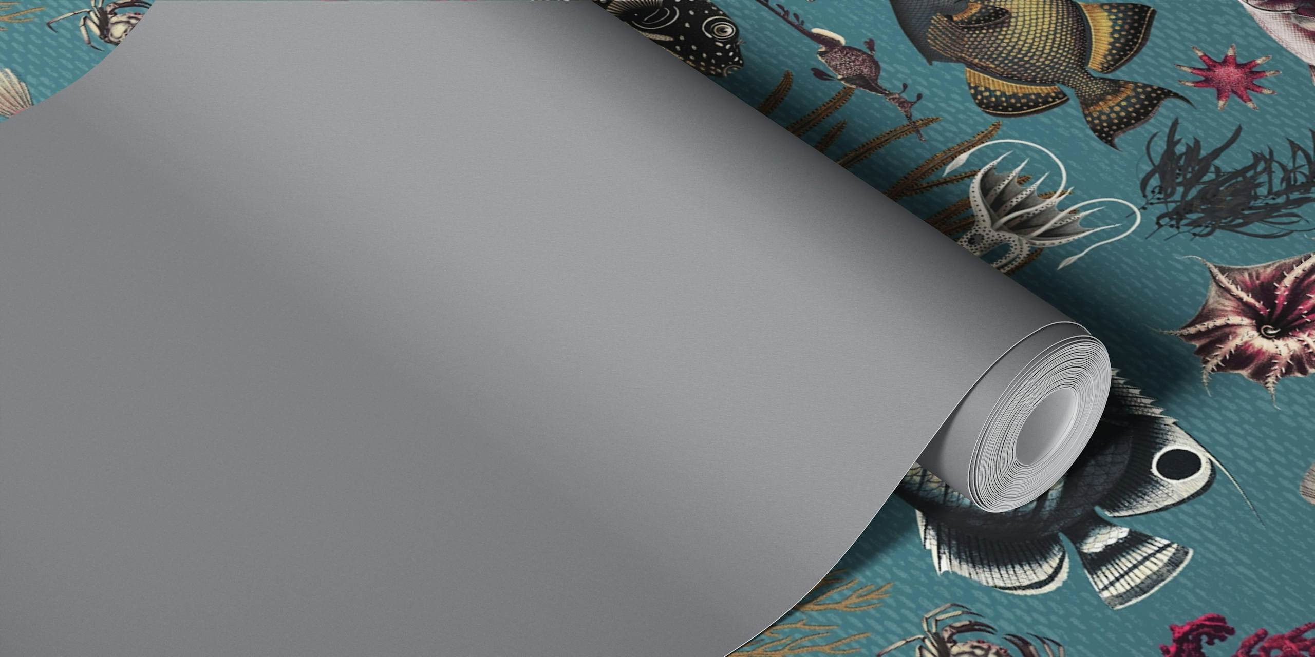 Oceania pattern wallpaper en un entorno de habitación