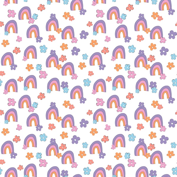 Rainbows and Daisies Pattern 1a