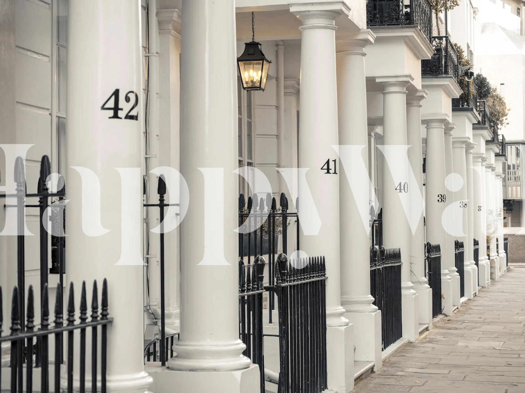 Geometric black and white architectural columns wallpaper