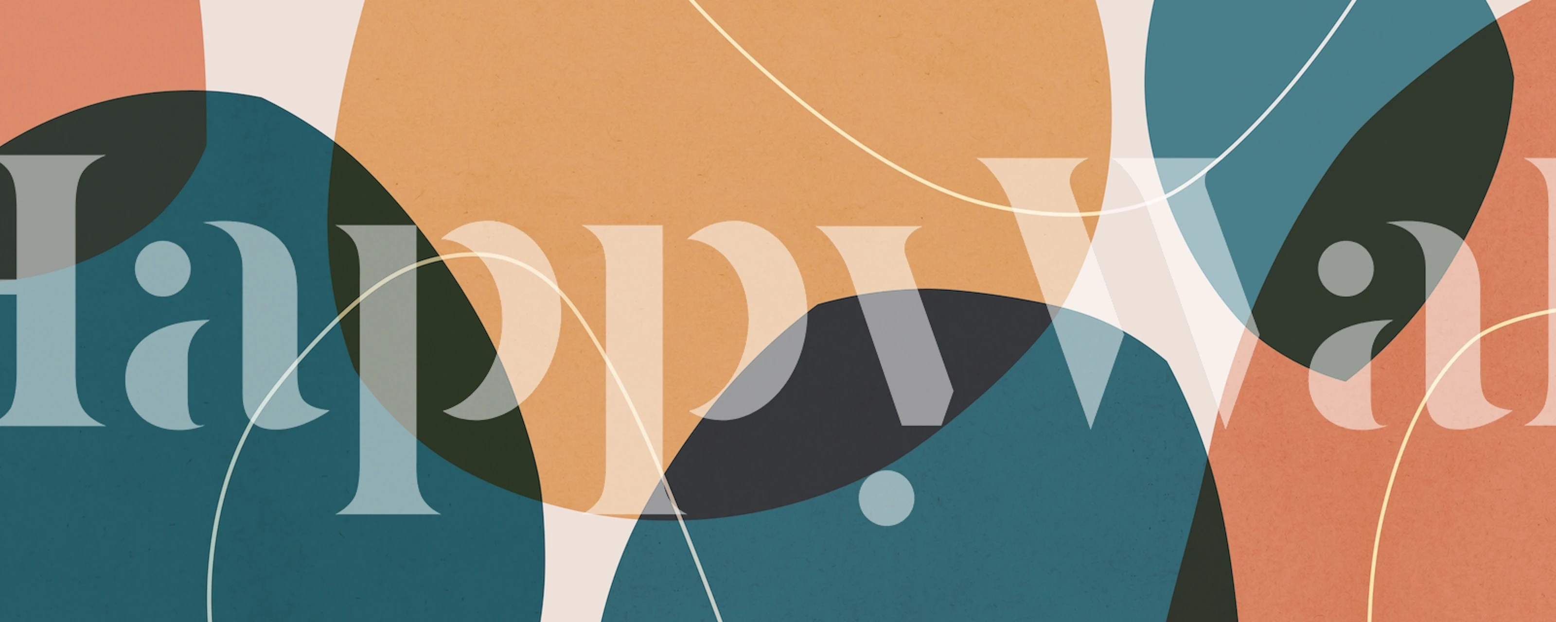 Boho shapes 3 wallpaper displayed in a room