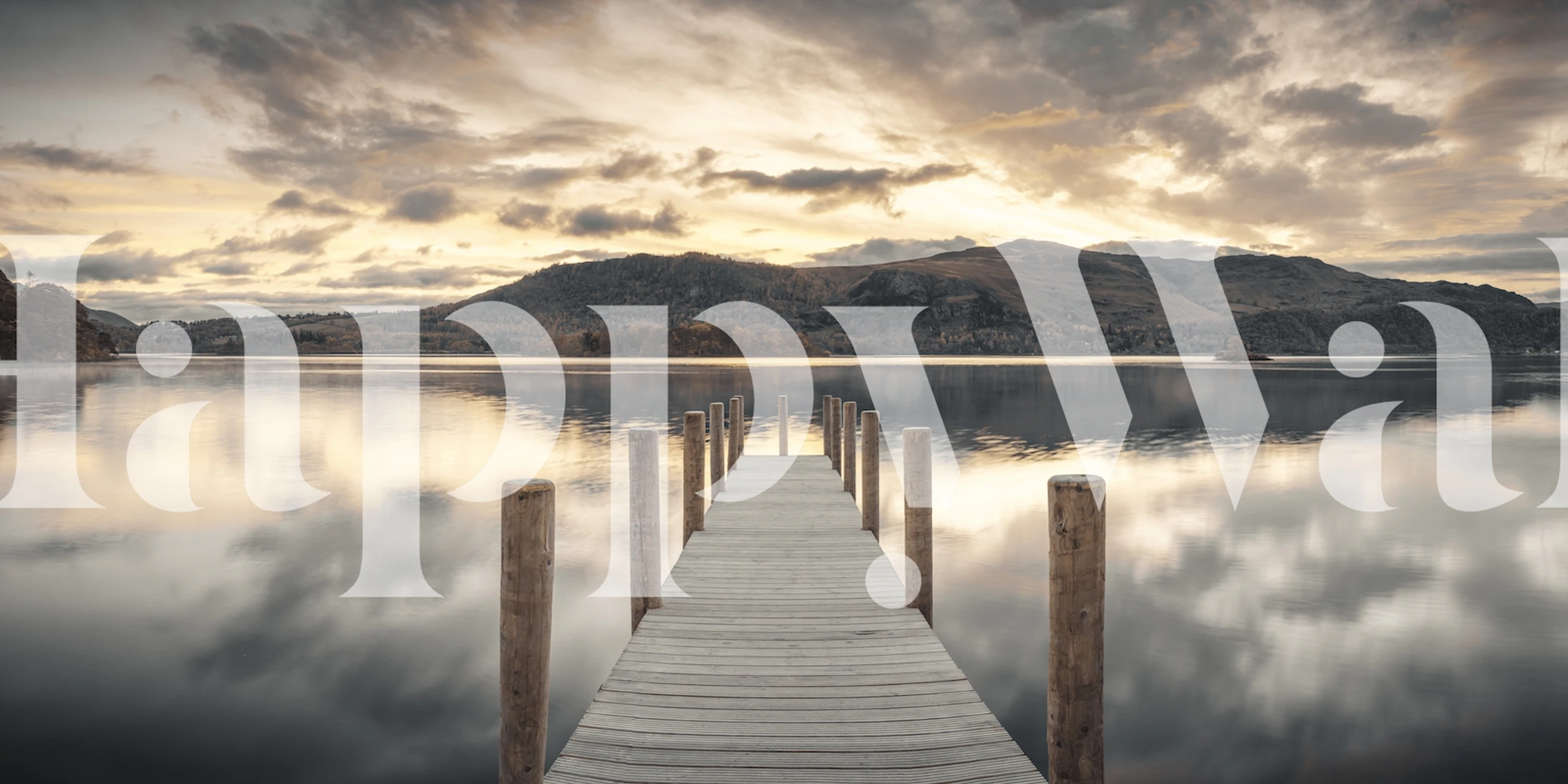 Lakeside tranquility wallpaper in a room