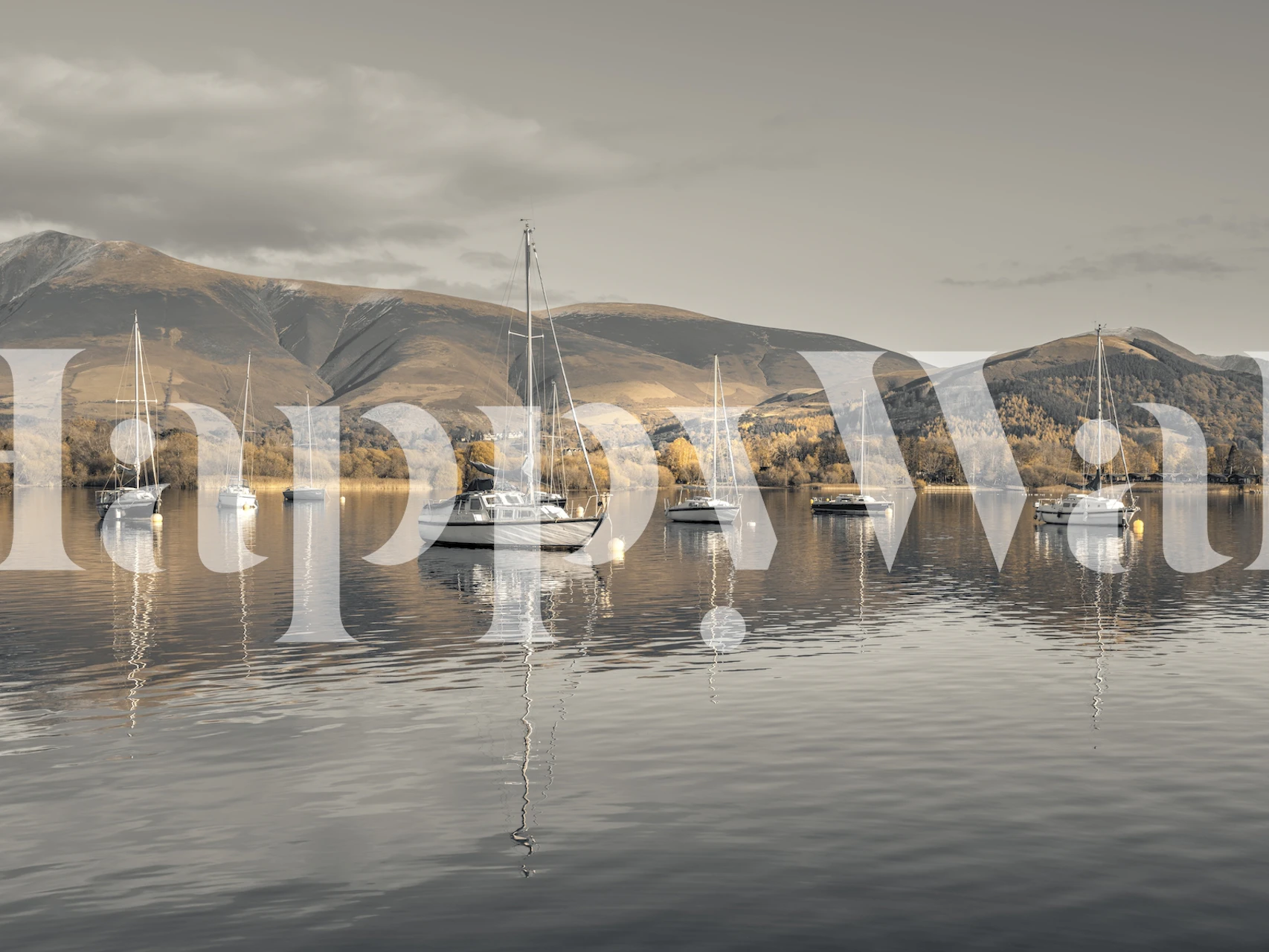 Sailboats an einem ruhigen See Tapete