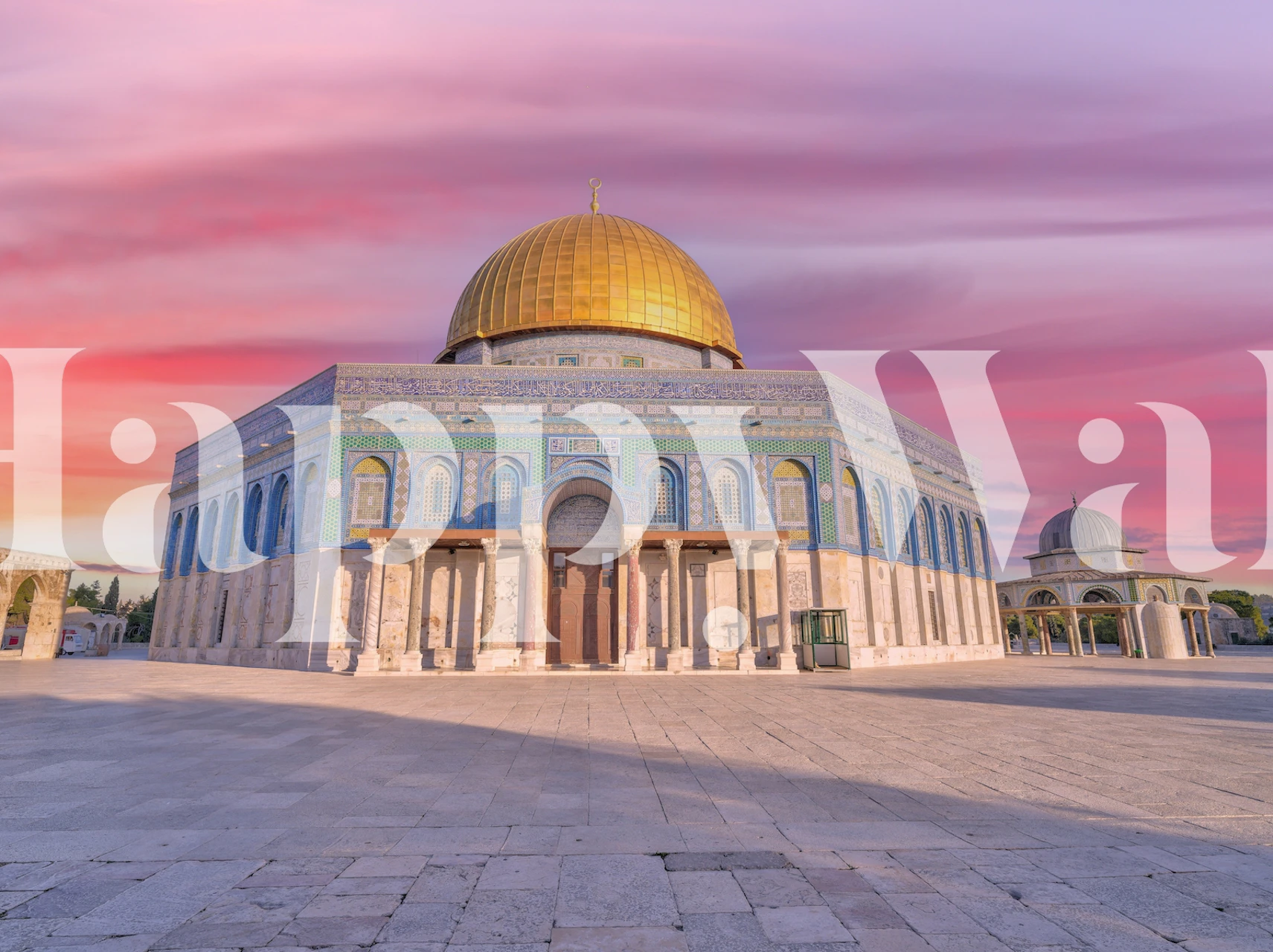 Al-Aqsa Mosque tapet i ett rum