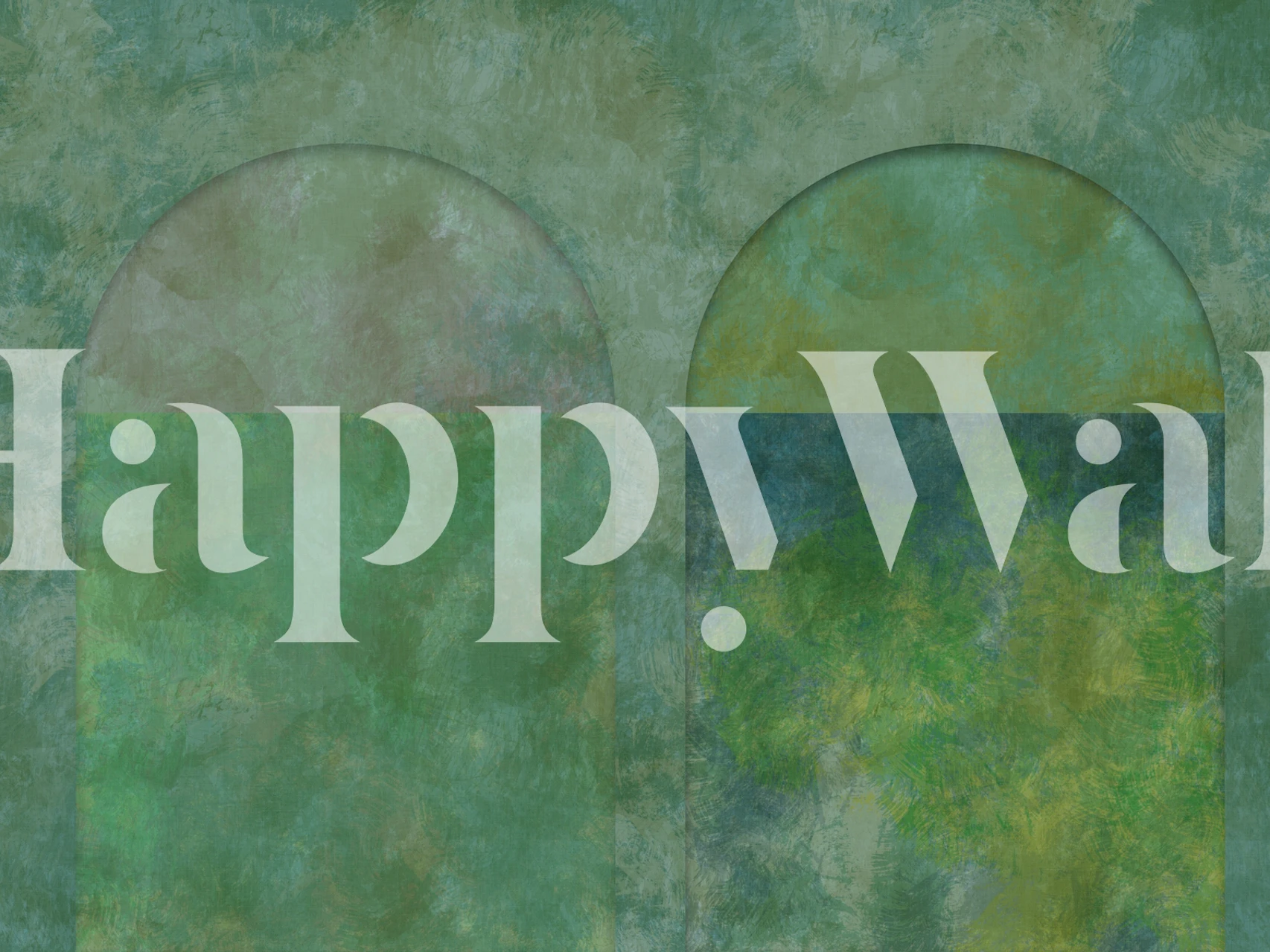 Green art deco arches with shades of green wallpaper